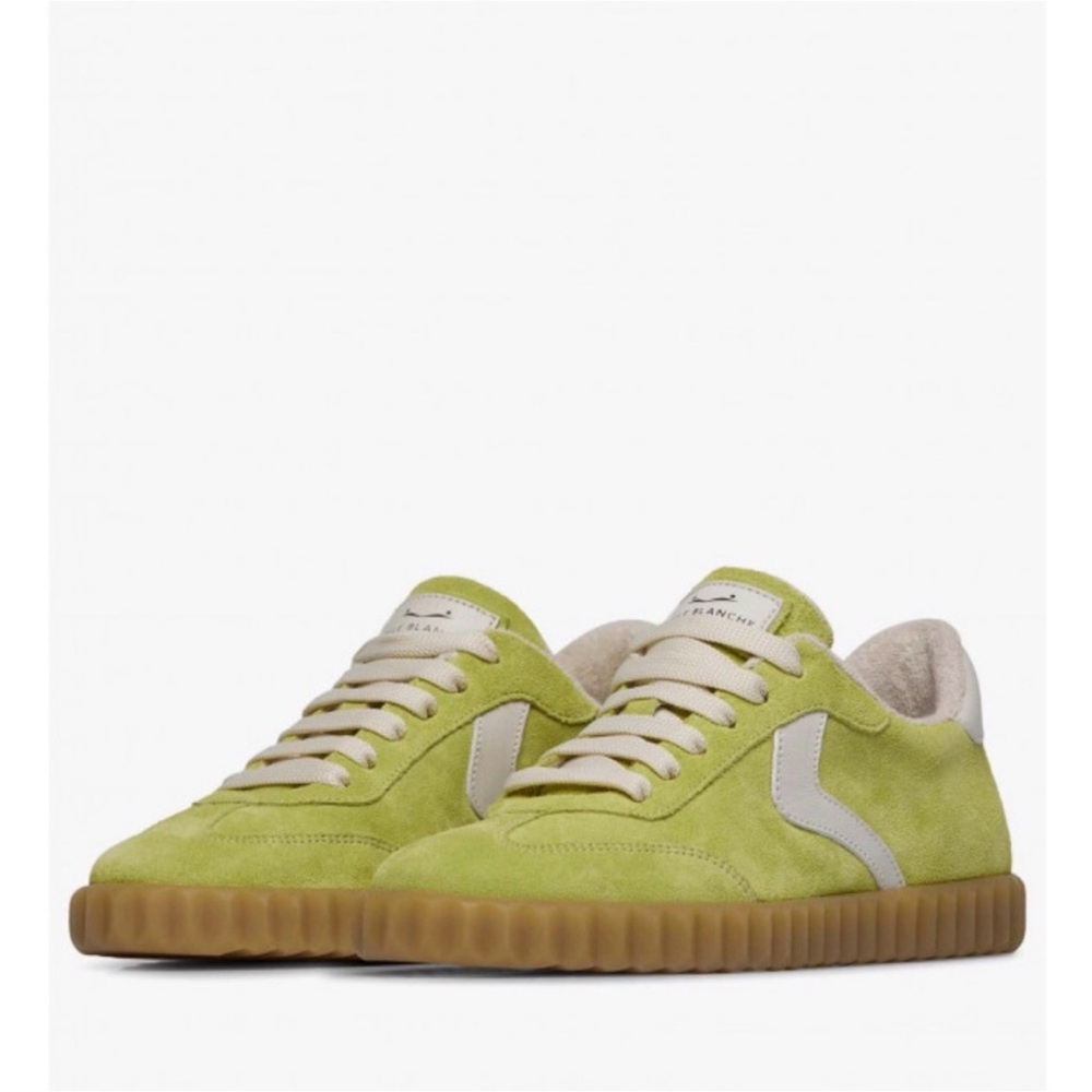 NWT VOILE BLANCHE INES Suede Sneakers in Lime-White